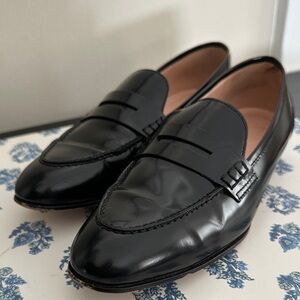 Classic JCrew Black Leather Loafers
